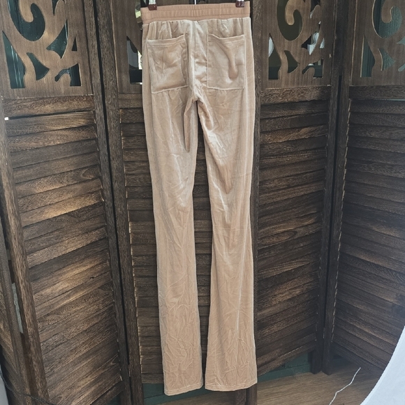 Y2K Gsuwoo Vintage Velour Joggers In Apricot Nwt - Picture 5 of 8
